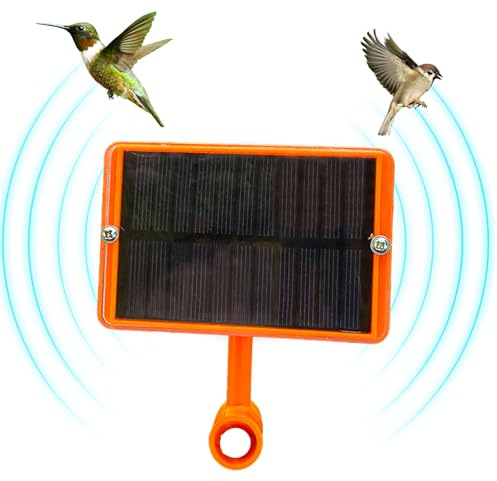 Répulsif à ultrasons pour Oiseaux, Répulsif à Pigeons, Répulsif à Oiseaux Automatique alimenté par Le Soleil, émet des Sons de Faucon, de pétard et d'autres Sons