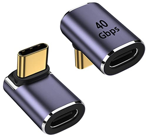 Adaptateur USB C 90° Zoerbufan 2, Prolongateur Mâle vers Femelle 100W, Compatible Steam Deck, Switch, Macbook Pro/Air, Tablette