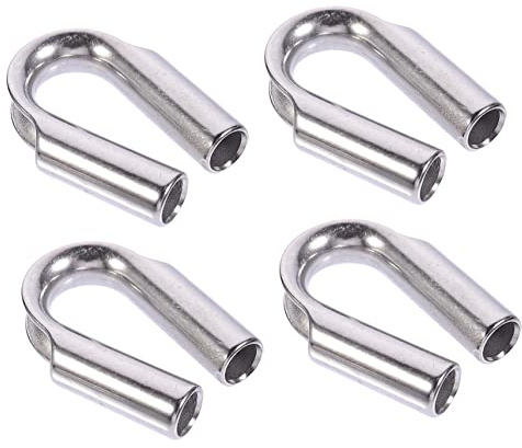 Cabilock 4piezas Acero Inoxidable Guardacabos Cable Duradero Con Anillo Forma Corazón Para Fijación Resistente y Protección Náutica Industrial