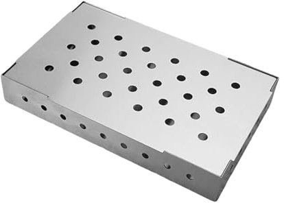 Fenteer Grill Raucherbox mit Deckel praktischer Holzchip -Gehäuse universelles Grillzubehör für Outdoor & Gas, Style B