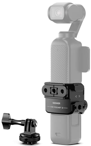 NEEWER Pocket 3 Käfig & Action Kamera Adapter Kompatibel mit DJI Osmo Pocket 3 & Action 2 Magnetic Mount, Aluminiumlegierung Gimbal Rig mit 1/4 Gewinde Cold Shoe für Zubehör Erweiterung, AC009 PRO