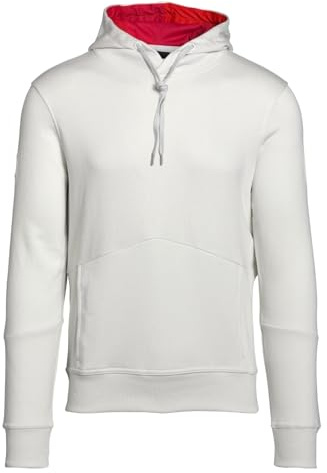 ATOMIC REDSTER Hoodie in Off White - Größe XL - Bequemer Kapuzenpullover für Herren & Damen - Weicher Pullover aus hochwertiger Bio-Baumwolle - Stilvolles Sweatshirt mit geprägtem Logo