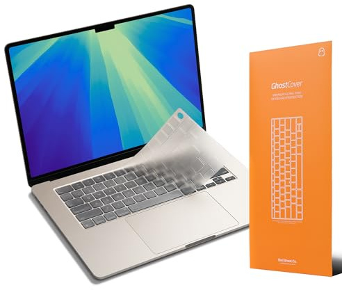 GhostCover FlexType Premium Tastaturschutz für Hochleistungsschreiben, kompatibel mit 2021-2025 M4/M3/M2/M1 Pro/Max MacBook Pro 14/16, M5/M4/M3/M2 MacBook Air 13/15, EU-Tastaturlayout (Klar)