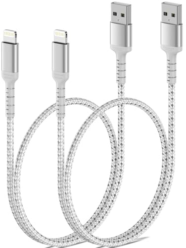 ULIFTUS Short iPhone Charger Cable, 50CM 2Pack, Braided Lightning Cord | Nylon, MFi Certified, Fast Charging, 0.5M iPhone Lead for Apple 14 13 12 11 Pro Max Xs Xr X 8 7 6 Plus SE iPad