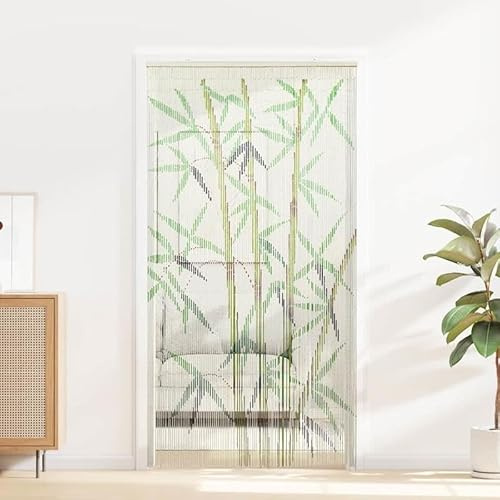 Insekten-Türvorhang aus Bambus und massivem Kiefernholz 100x200 cm - Fensterfolie für Türen und Fenster, umweltfreundlich und langlebig - Schützt vor Insekten mit natürlichem Design