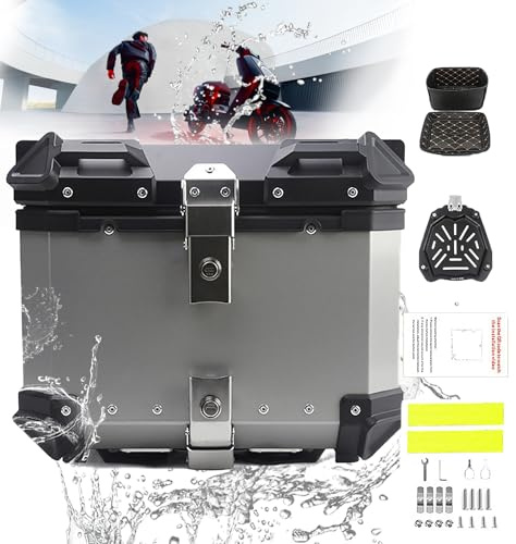 Motorcycle Top Box - Waterproof, Secure Storage for Helmet and Luggage with Dual-Key Lock