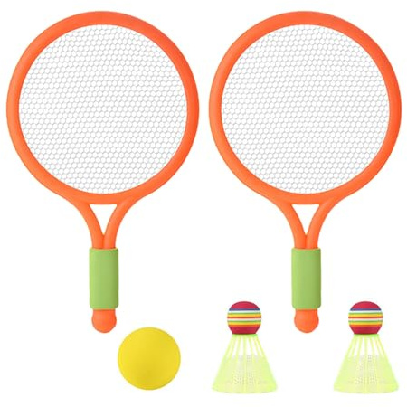 Ensemble de raquettes de tennis pour enfants avec raquette de badminton et 2 volants pour intérieur et extérieur, jeu de plage, intérieur et extérieur