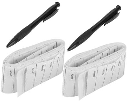CLISPEED 2 Etiquetas Adhesivas para Ropa Resistentes al Agua con Bolígrafo Etiquetas de Tela para Nombres Autoadhesivas para Uniformes Escolares y Ropa de Trabajo