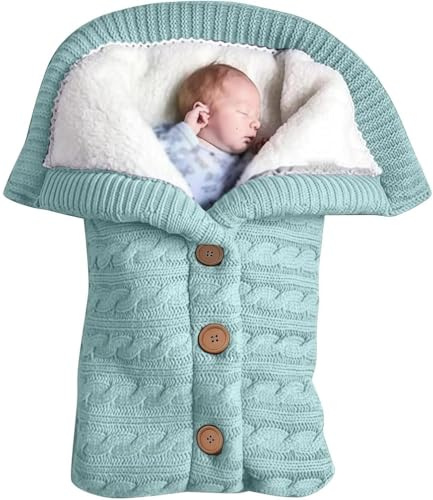 SHAIRMB Saco De Dormir para Cochecito De Bebé (OtoñO E Invierno), Saco De Dormir De Punto para Bebé para Exteriores, SuéTer CáLido con Forro Polar, para Cuna, Viaje, Silla De Coche,08