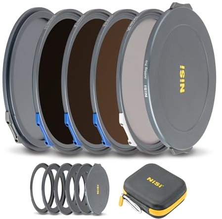 NiSi JetMag Pro 67MAG Magnetfilter Landscape ND Filter Kit | Inkl. 67mm ND8, ND64, ND1000, True Color CPL, 52, 55, 58, 62, 67mm Adapterring, Objektivdeckel und Filtertasche