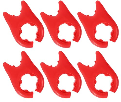OSALADI Lot de 6 Pinces à Casseroles en Silicone Rouge Support Anti-Débordement pour Couvercles Repose-Cuillère Multifonction pour Ustensiles Cuisine Accessoire Pratique pour Maison