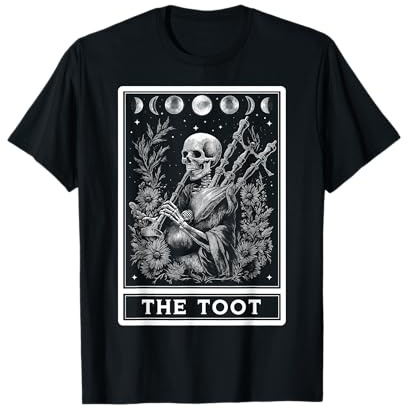 The Toot Cornemuse Cornemuse Joueur Tarot Carte Squelette T-Shirt