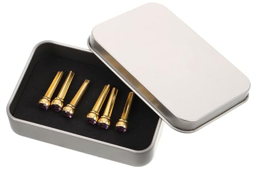 DECOMELODY 6 Stück Stegstifte aus Messing für Akustikgitarren Saitenhalter Ersatzteile für Sicheren Halt und Klare Obertöne Kompatibel für Studio und Bühnenmusiker