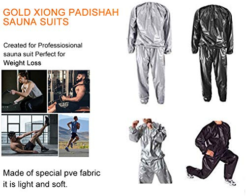 ZJchao Helkroppssvettdräkt för Viktminskning, Träning och Gym, Anti- PVC-material, Unisex Fitness Bastudräkt för Män och Kvinnor (Silver #20)