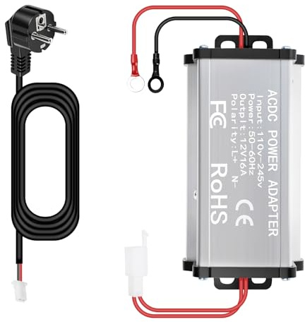 Adaptateur D'alimentation 220V à 12V Transformateur 220V Alimentation de Chauffage Diesel 12V 16A Convient aux Modèles 5 kW/8 kW Réchauffeur d'air diesel intégré (Norme européenne-Ancien modèle)