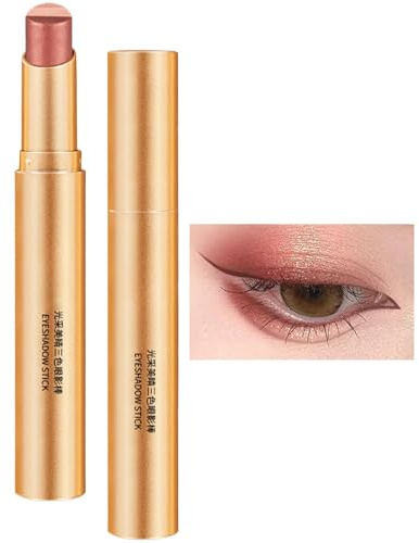 4 Pezzi Ombretto Stick Occhi Sfumato A 3 Colori,Ombretti In Stick Glitterati In Crema Waterproof,A Lunga Tenuta,A Prova Di Pieghe,Per Trucco Quotidiano e Look da Serata