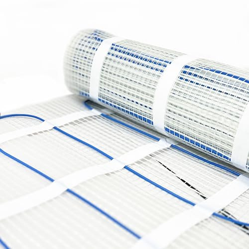 Riscaldamento a pavimento elettrico CALORIQUE 230V 1,0 m² 200W/m² – posa sotto piastrelle, massetto livellante e composto autolivellante, adatto per diversi rivestimenti del pavimento