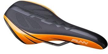Funn Adlib HD Fahrradsattel mit langlebigen und leichten CrMo-Schienen, bequemer und Stabiler Fahrradsattel, mit Vinylleder bezogener Fahrradsattel für MTB, BMX und Rennrad (Orange)