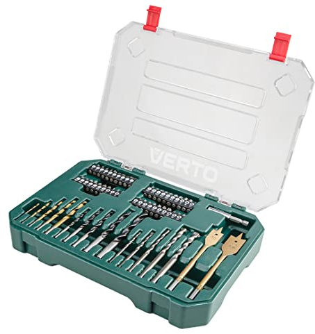 Verto 58 tlg Bohrer Bit Set Holzbohrer Metallbohrer Steinbohrer Bohrerset Bitssatz Bohrersatz Bohrersortiment