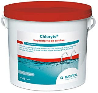 BAYROL Chloryte 5 kg - Chlore Non stabilisé - granulés purs d’Hypochlorite de Calcium sans stabilisant - Chlore Choc - Eau Verte & Trouble - chloration Choc Piscine