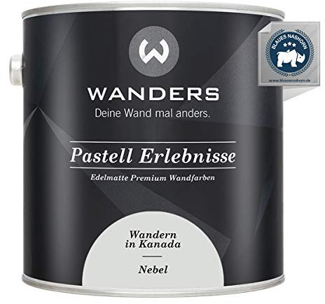 Wanders Pastell Erlebnisse 2,5L - Nebel/Sehr Helles Grau - Edelmatte Wandfarbe! Küchenmöbellack und Möbelfarbe. Kreidefarbe für Holz & mehr. Hohe Deckkraft, schnell trocknend
