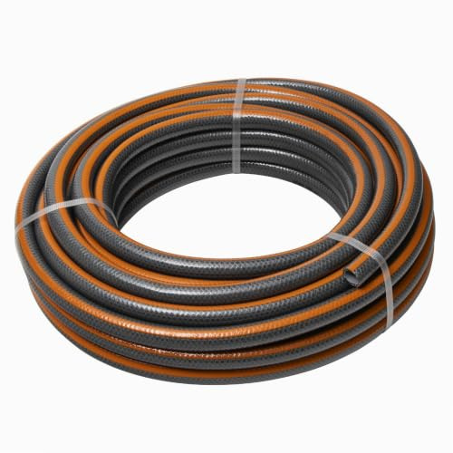 WERKA PRO Tuyau d'Arrosage Antivrille Renforcé Ø15 mm 20 m Gris et Orange | PVC, robuste, durable, anti-UV, usage jardin, 5 couches, résiste à 35 bars, température 10°C à 60°C, gris et orange