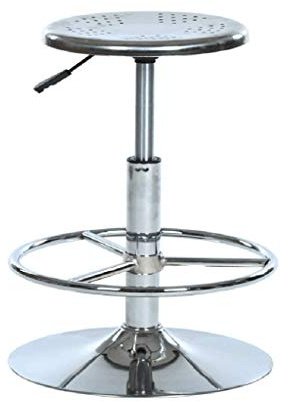 NUBAO Stainless Steel Stool, Task Chair, Work Stool, Hollow Chair Rotate Lifting Suitable for Laboratory Production Workshop Computer Room 60-80cm (Color : True Color)