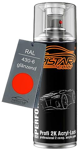 TRISTARcolor RAL 430-6 Orange glänzend 2K Acryl Spraydose Sprühdose Spritzlack Sprühlack 400 ml schnelltrocknend