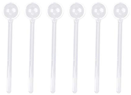 6 stücke Langen Griff Glas löffel Teelöffel Kaffeelöffel Klare Rührlöffel Geschirr zum Mischen von Milch Tee Dessert Hause Küche 11,5 cm