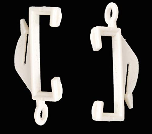 iPEAK Curtain Rail Track Glider Hooks White Plastic Sliding Hook Gliders (Pack of 25)