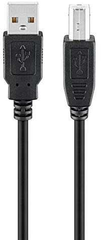 PerfectHD USB 2.0 Kabel | 3m | Druckerkabel | Datenkabel bis 0,48 Gbit/s | USB 2.0 Stecker (Typ A) > USB 2.0 Stecker (Typ B) | Verbindungskabel Anschlusskabel | Schwarz | 3 Meter