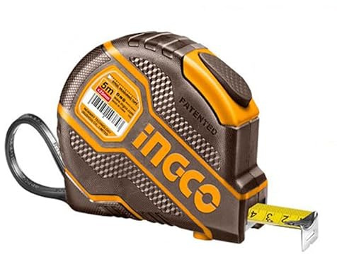 Ingco Hsmt08051e Metro a Nastro Flessometro 5 mt 25 mm Robusto Antiriflesso Antiscivolo