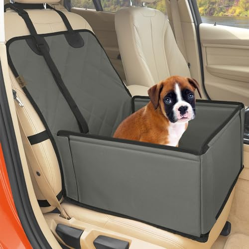 Wuglo Extra Stable Dog Car Seat with Seat Belt – Reinforced Walls and Waterproof Puppy Car Seat for Small Dogs up to 12 kg