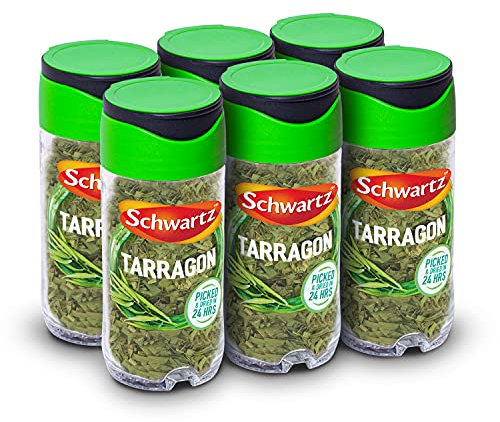 Schwartz Tarragon 5 G | Jar | Pack of 6 | Sweet, Warm and Liquorice Flavours | an Essential for Adding Delicious Flavour to a Variety of Dishes | Picked & Dried in 24H