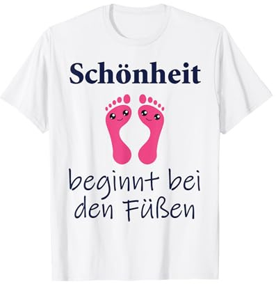 JOHN ROMEO - Fußpflege Beauty T-Shirt für Damen und Herren - Weiß, S - Kurzarm, Klassisch, Unisex, Polyester 100%