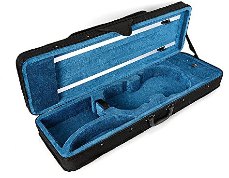 Ethedeal Violinenkoffer Oxford Stoffschale + Flanell-Innenschicht, 4/4 Violine, Schwarz + Blau, 80x30x15cm