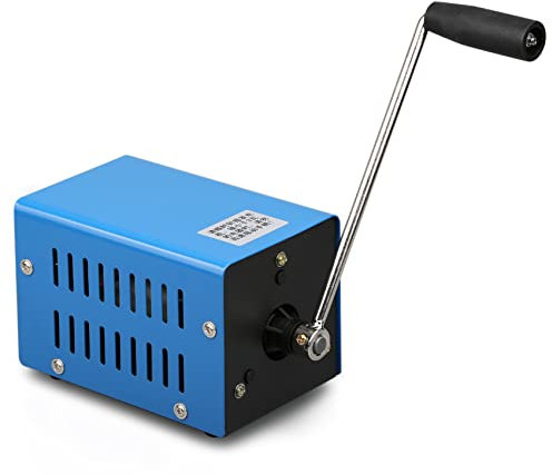 ASXZ Générateur électrique d'urgence 20 W, dynamoteur à manivelle de Chargement USB Portable, Chargeur Haute Puissance, pour la Survie en Camping en Plein air,Bleu