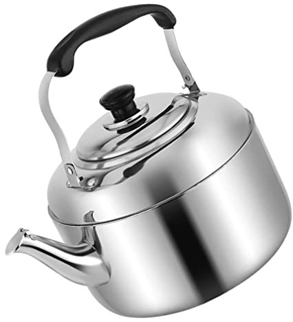 Cabilock Wasserkocher Aus Edelstahl Gusseisenkessel Für Kaffeemaschine Teekannen Aus Edelstahl Wasserkessel Edelstahl Pfeifende Jahrgang Tee Kochen Konzentrieren Heizung Rostfreier Stahl