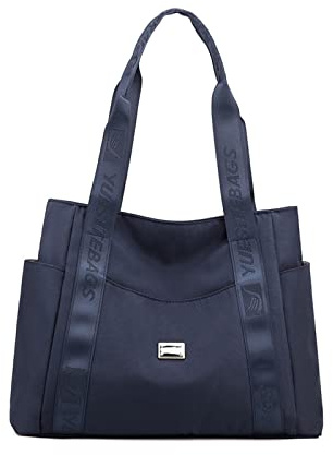 NICOLE & DORIS Schultertasche Damen Gross Handtasche Shopper Multi Tasche Umhängetasche Tote Bag Casual Henkeltasche Hobo Reisetasche für Alltag, Büro, Schule Dunkelblau
