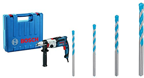 Bosch Professional Schlagbohrmaschine GSB 21-2 RCT (Bohr-Ø in Beton: 13 - 22 mm, Zusatzhandgriff, im Koffer) + 4x Expert CYL-9 MultiConstruction Bohrer Set (für Beton, Ø 4-8 mm, Zubehör)