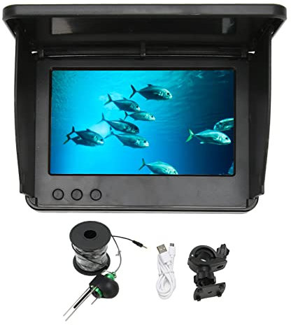 Angelkamera, 5-Zoll-IPS-Display Unterwasser-Angelkamera mit 2500CD Helligkeit Nachtsicht-Fischfinder mit 10000-mAh-Akku für Seeboot-Kajakangeln