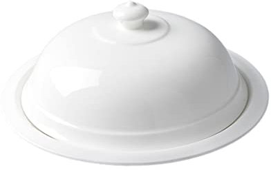 Cabilock Plateau à Steak Ménager En Céramique Blanche 26 Cm Avec Couvercle Polyvalent Pour Vaisselle Cuisine, Service De Nourriture Occidentale Adapté Maison Et Restaurant