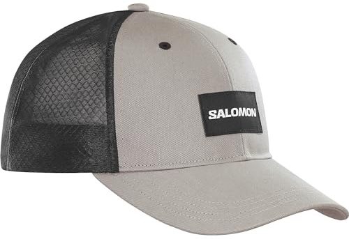 Salomon Trucker Casquette incurvée unisexe,Trail Running, Randonnée, Marche Velo, Style audacieux, Polyvalence, Respirabilité et confort, Gris, S/M
