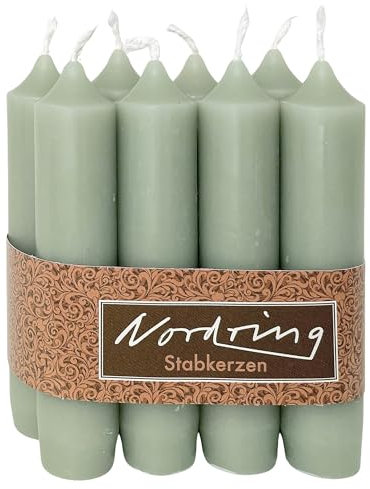 Nordring 8 Stück Stabkerzen pastellgrün 2,2 x 11 cm hoch