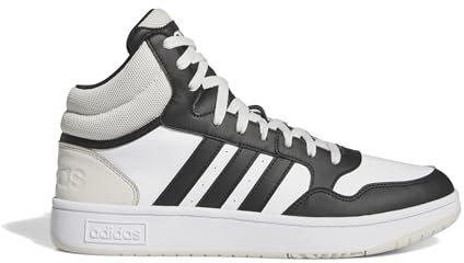adidas Herren Hoops 3.0 Mid Lifestyle Basketball Classic Vintage Shoes Schuhe, Cloud White/core Black/Orbit Grey, 46 EU