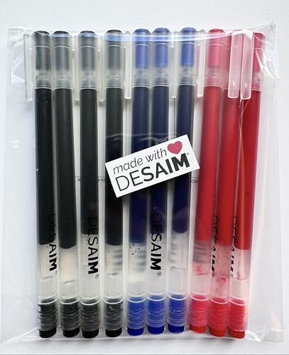 Desaim Set da10 penne in gel punta fine 0.5 mm (Multicolore)