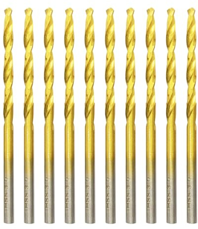Titan HSS Metallbohrer 3.0mm x 61mm x 10pcs Professional Geschliffen Kobalt Spiralbohrer fur Edelstahl und Metall