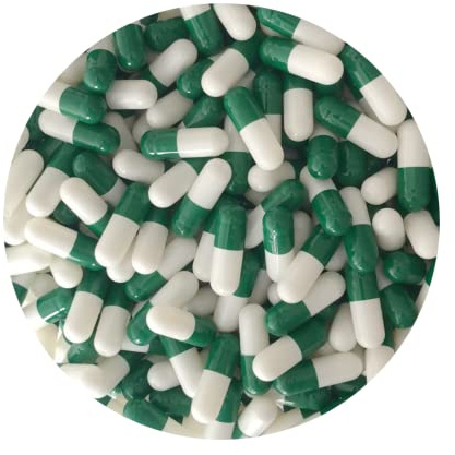 Pure Capsules® Size 2 Empty Capsule Green/white-Size 2 Green white Empty Gelatin Capsules Gelatine Hard Pill capsule - Self Fill,Kosher,Non-GMO, SGS Certified,Gluten Free (500)