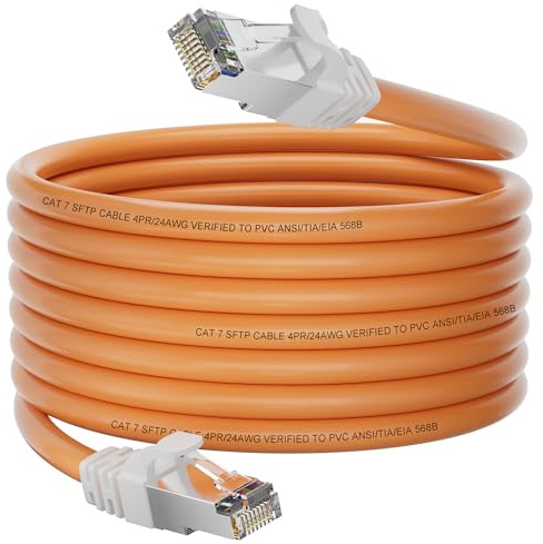 Soibke Cat 7 Netzwerkkabel 15 Meter Geschirmt (S/FTP) - 10GBit/s Outdoor Ethernet Kabel Wasserdicht Gigabit LAN Kabel für Internet, WLAN Verstärker, Smart TV und Gaming