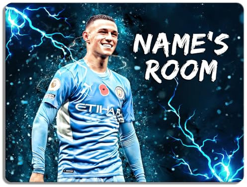 Personalised Foden Bedroom Door Sign Football Legend Room Name Plaque Children's Boys Manchester Football Player Kids Birthday Gift NLD22